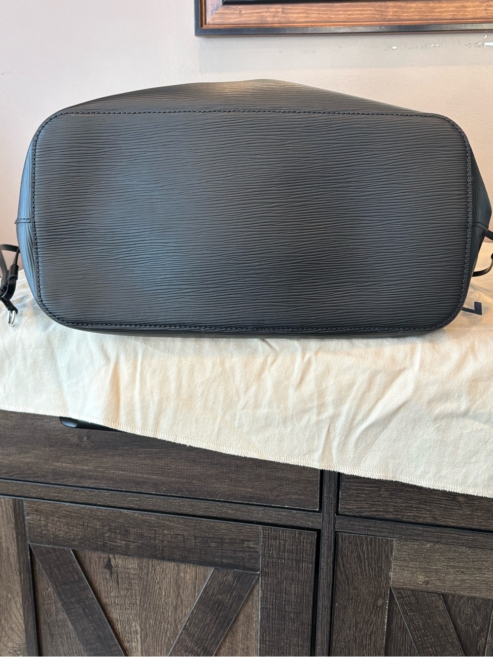 Louis Vuitton Black Epi Leather Neverfull with Brown/Black Monogram Pouch - Picture 8 of 13